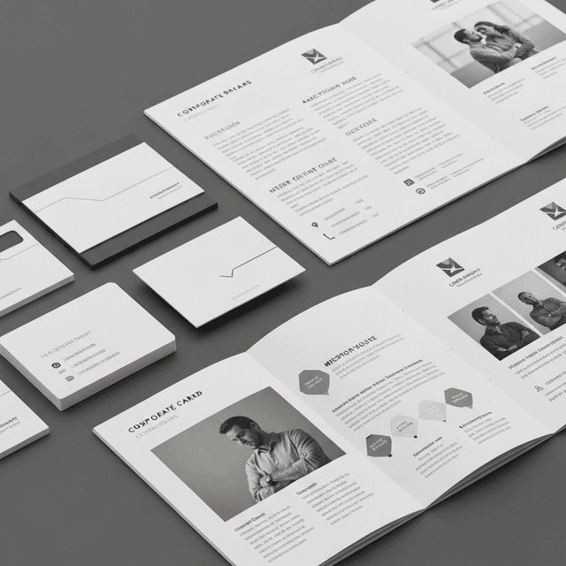 Professional business cards and corporate brochures